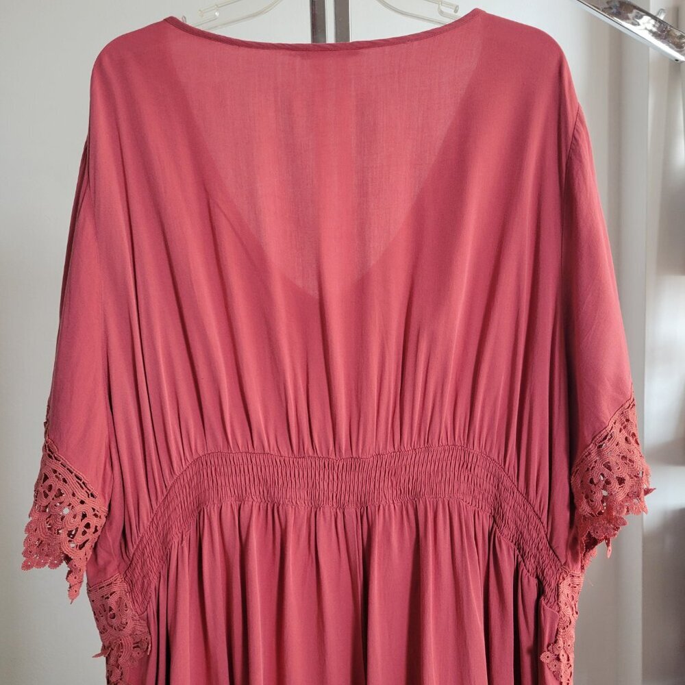 Bloom Chic Terracotta Pink Swiss Bohemian Maxi Dress (Size: 26) - Picture 8 of 12